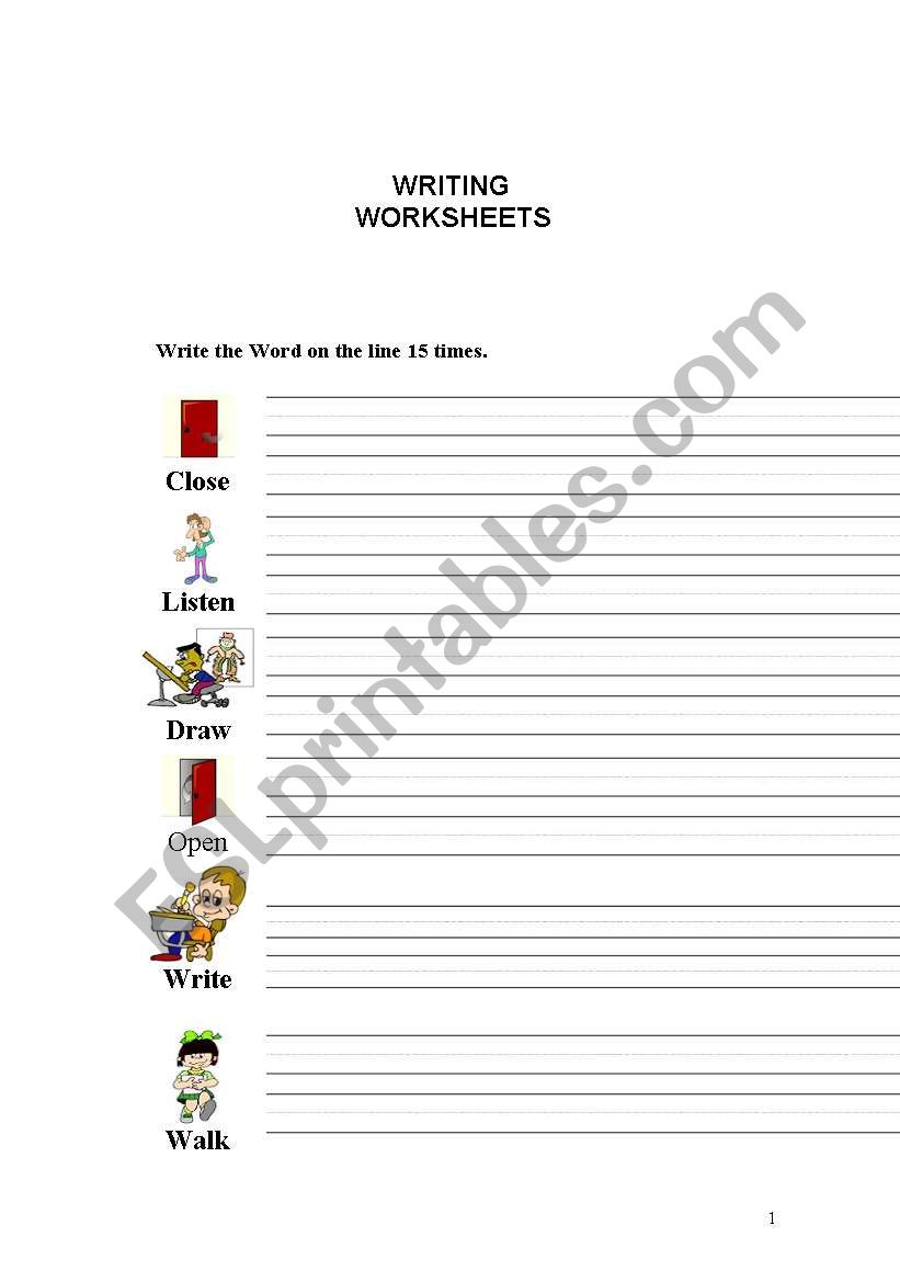 WRITING WORKSHEET 2 worksheet