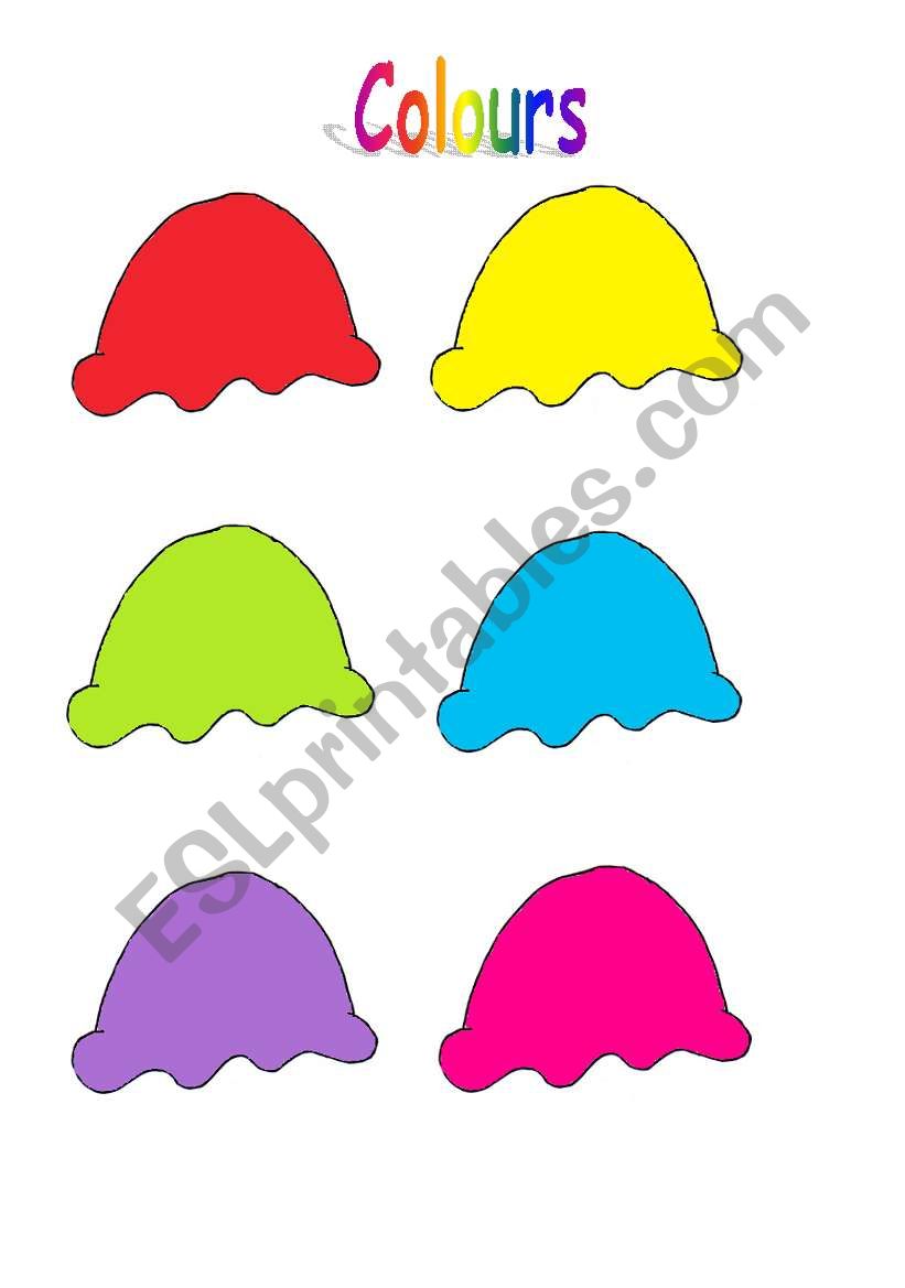 colours - ice creams 1 worksheet