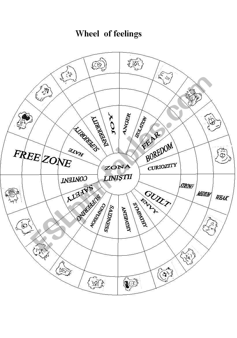 Wheel of feelings worksheet