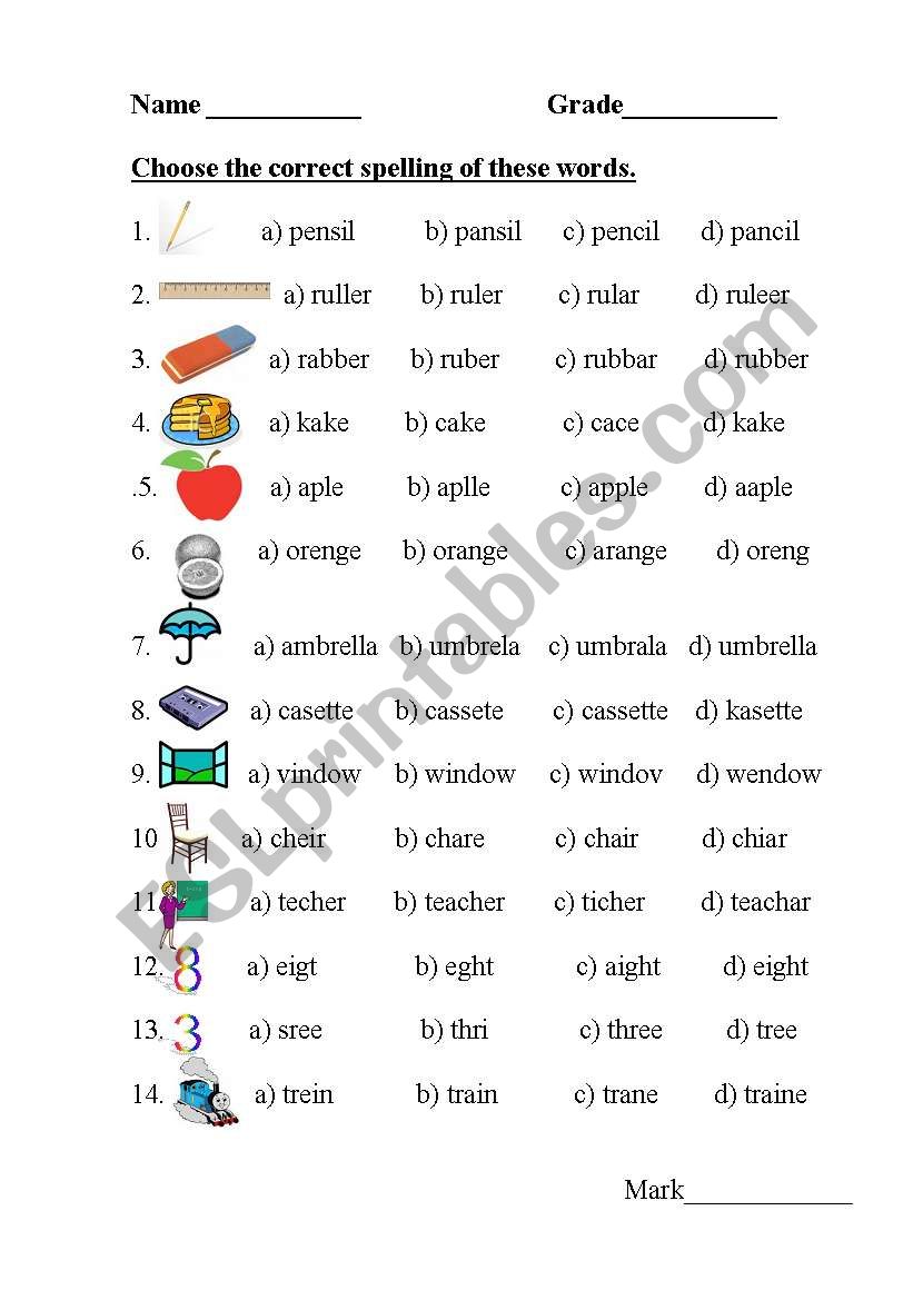 word spelling worksheet