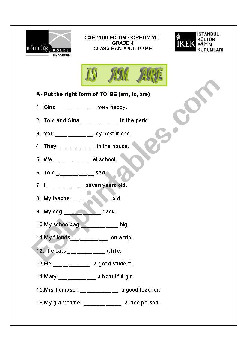 to be worksheet