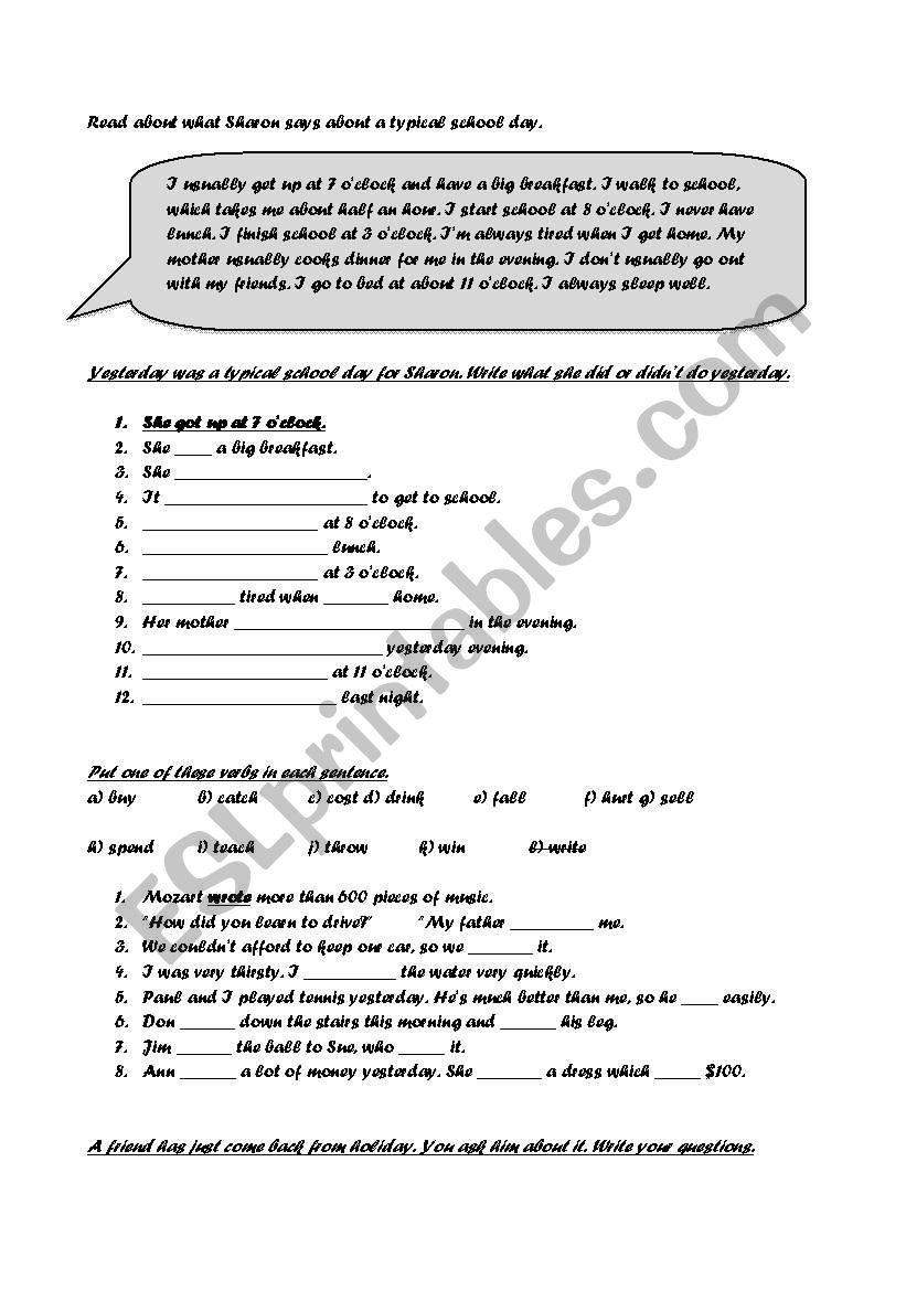 Past Simple Practice worksheet