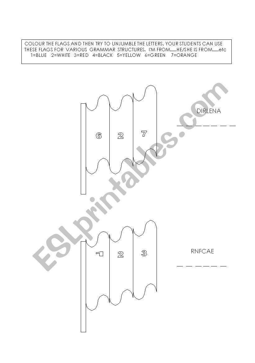 FLAGS worksheet