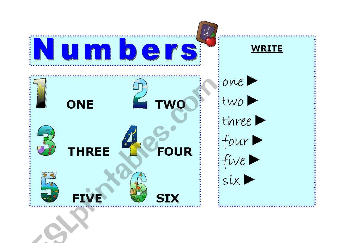 NUMBERS worksheet