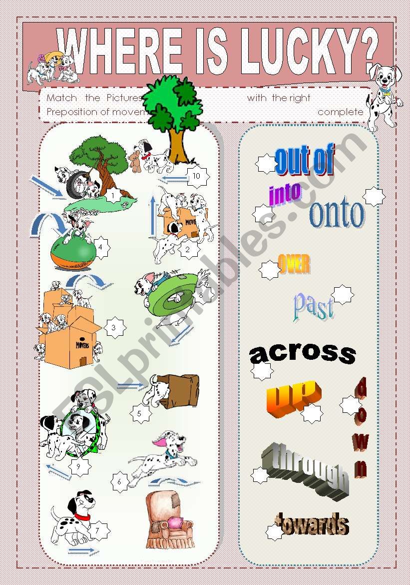 Prepositions of Movement  plus exercises and key - 3 pages