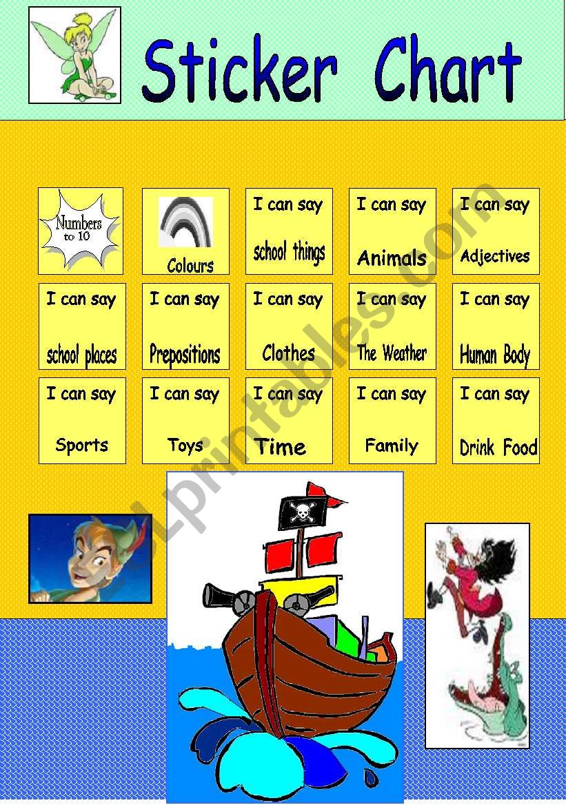 Sticker chart worksheet