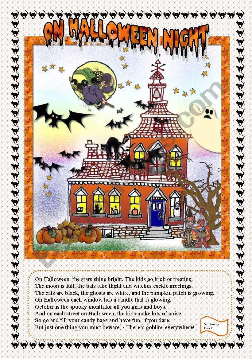 ON HALLOWEEN NIGHT worksheet