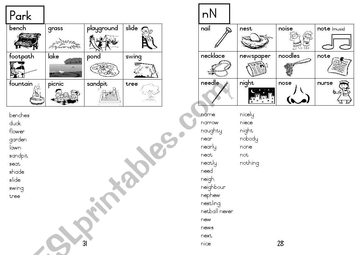 A5 Picture Dictionary 29 worksheet