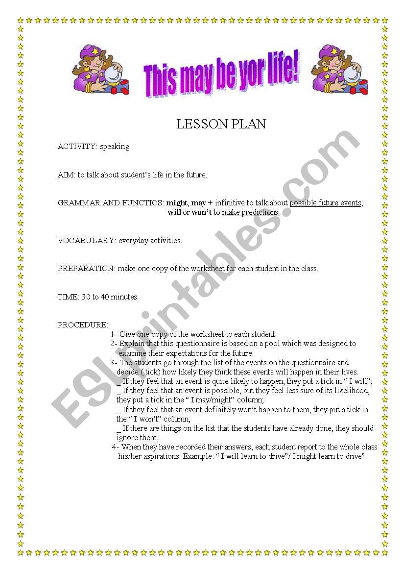 LESSON PLAN worksheet