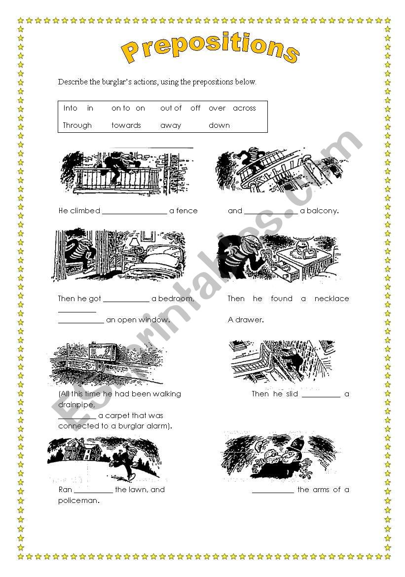 prepositions worksheet