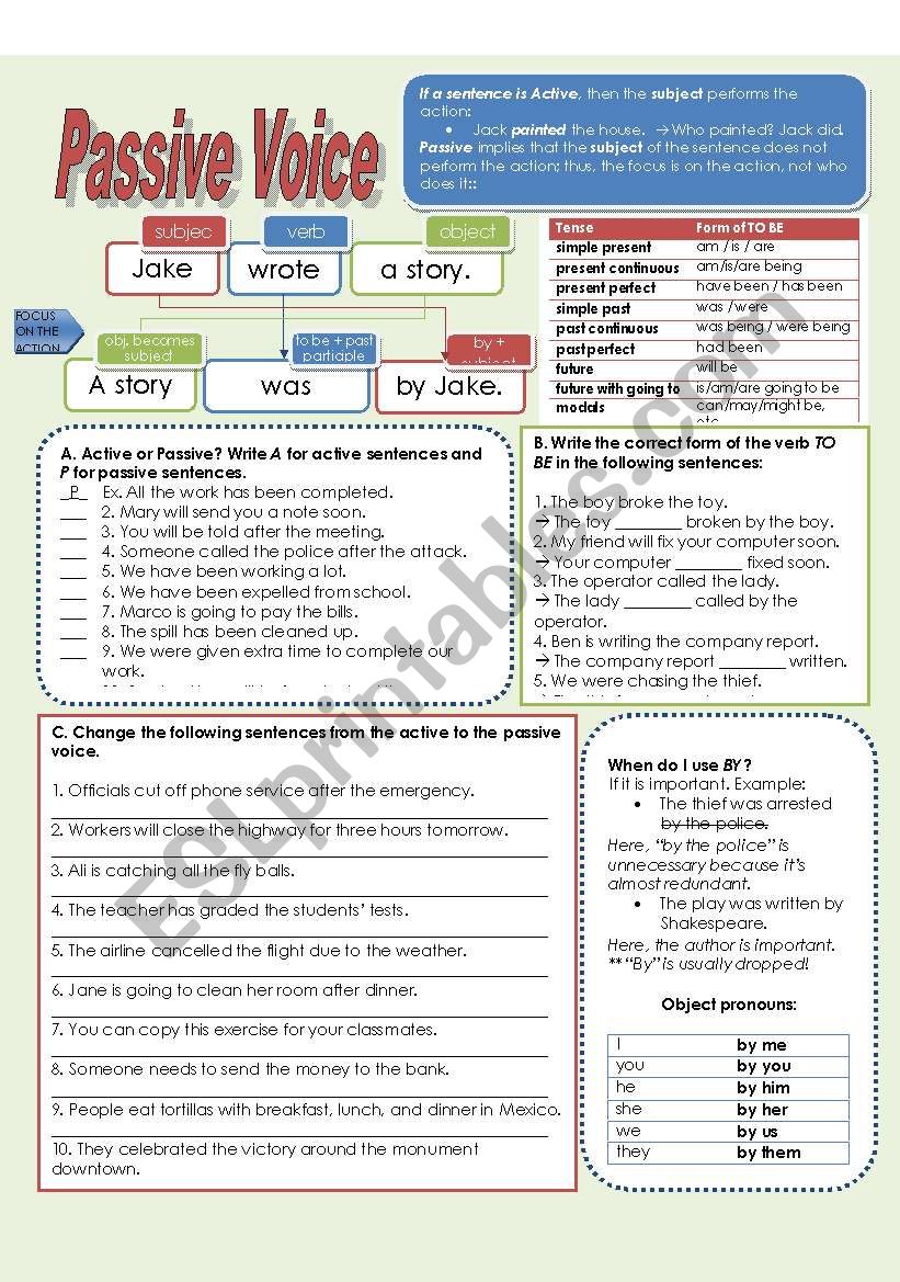 Passive Voice worksheet
