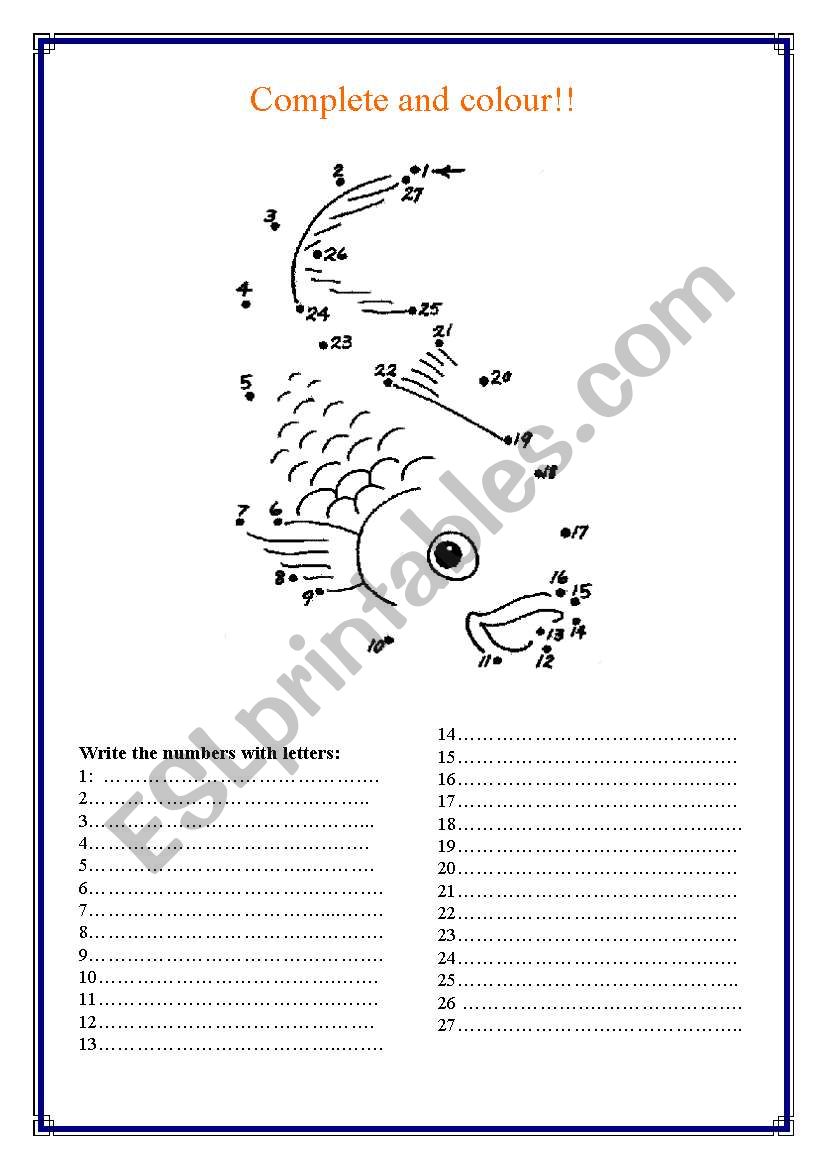 numbers worksheet