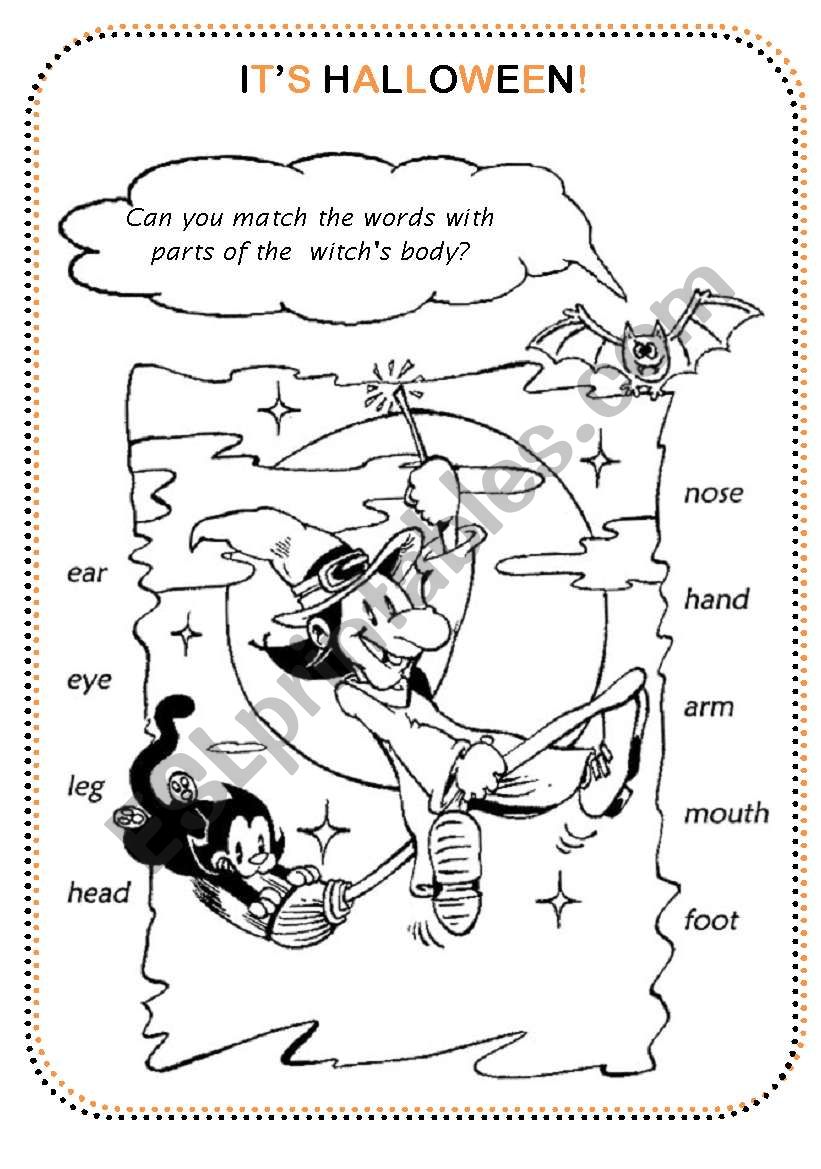 halloween-witch-body worksheet