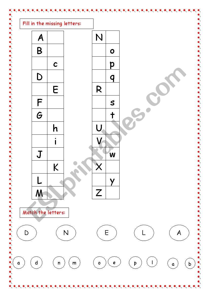 A B C exercise worksheet