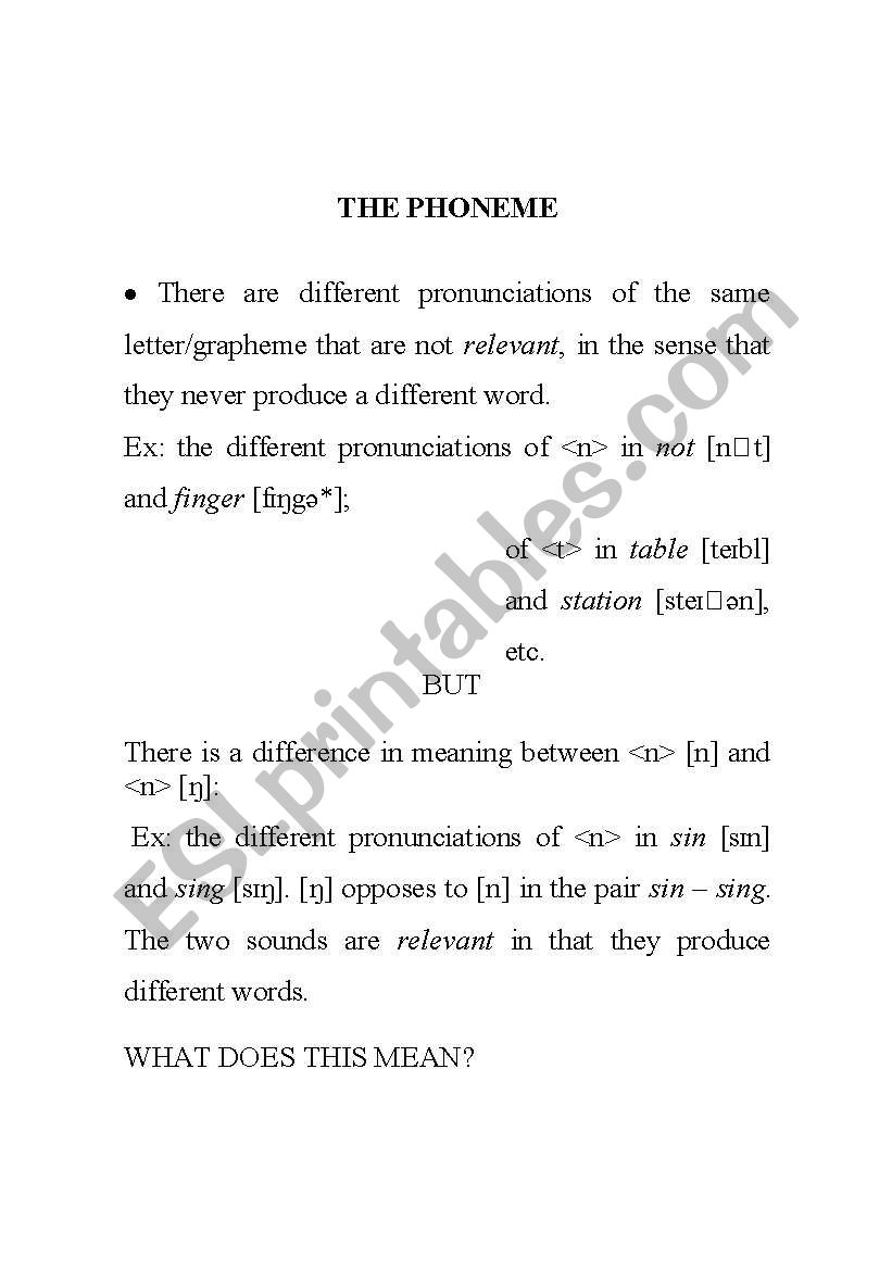 the phoemen worksheet