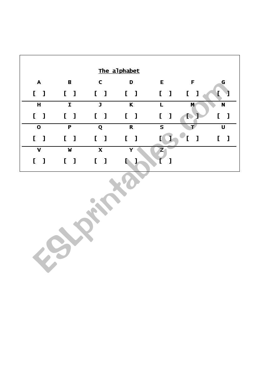 The alphabet simple version worksheet