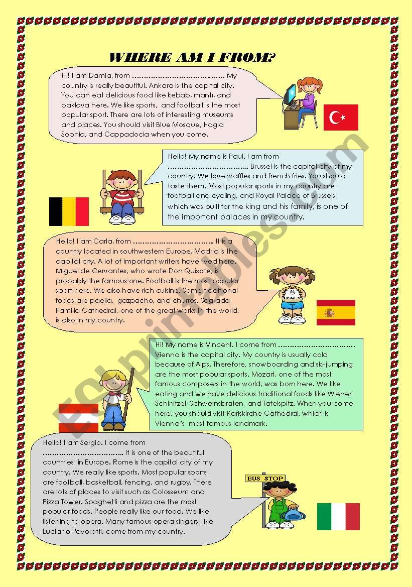 Country worksheet worksheet