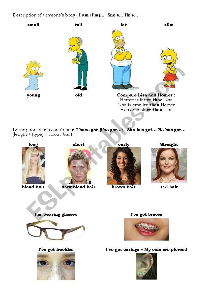 useful expressions to describe someones appearance