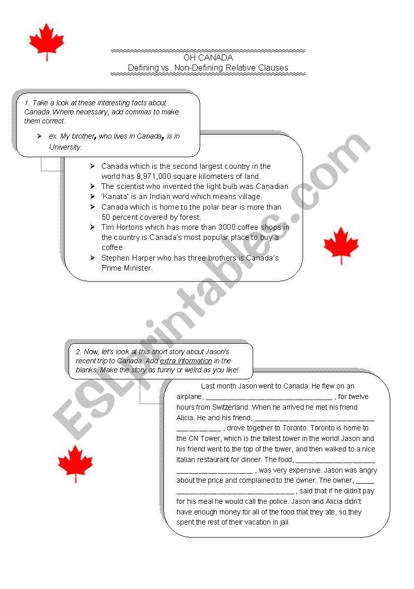 Defining vs Non-Defining Relative Clauses