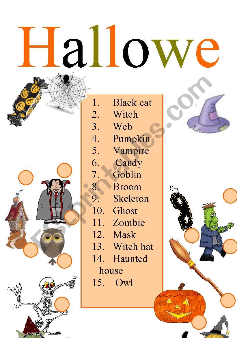 Halloween( part 2) worksheet