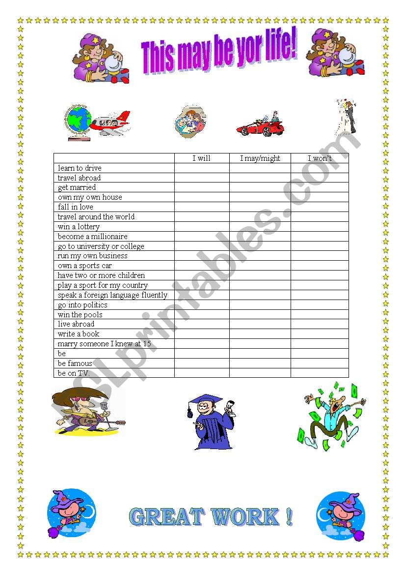 THIS MAY BE YOUR LIFE! worksheet