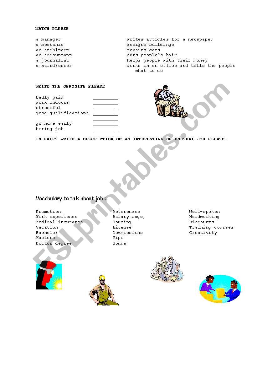 JOBS worksheet