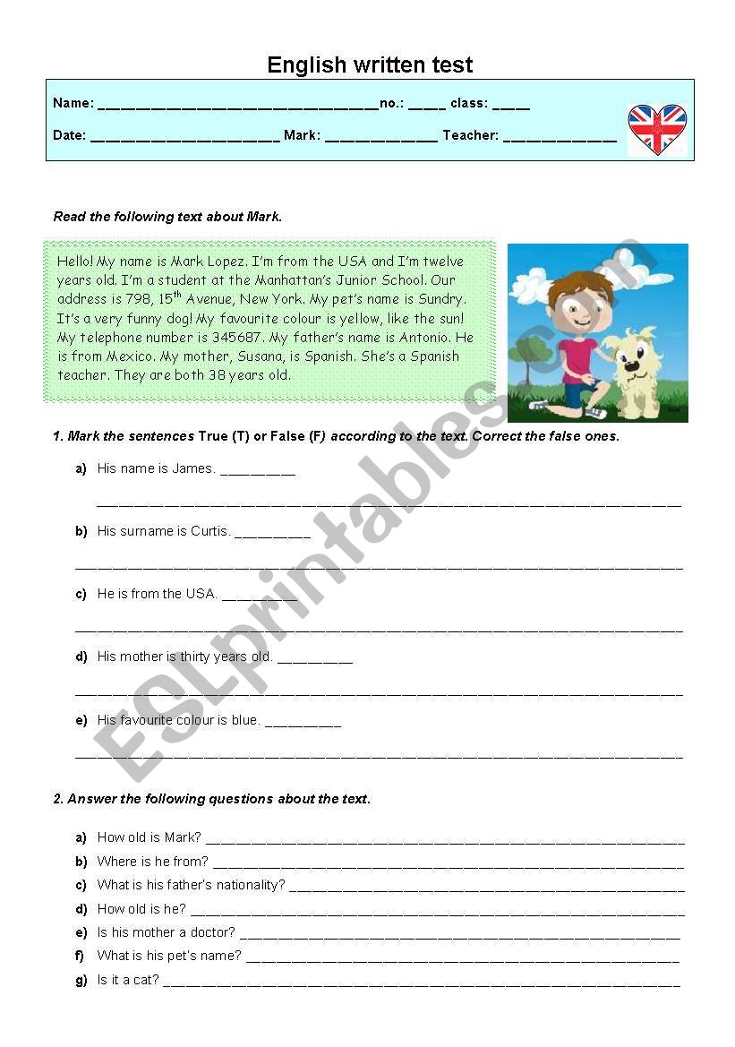 Nationalities worksheet