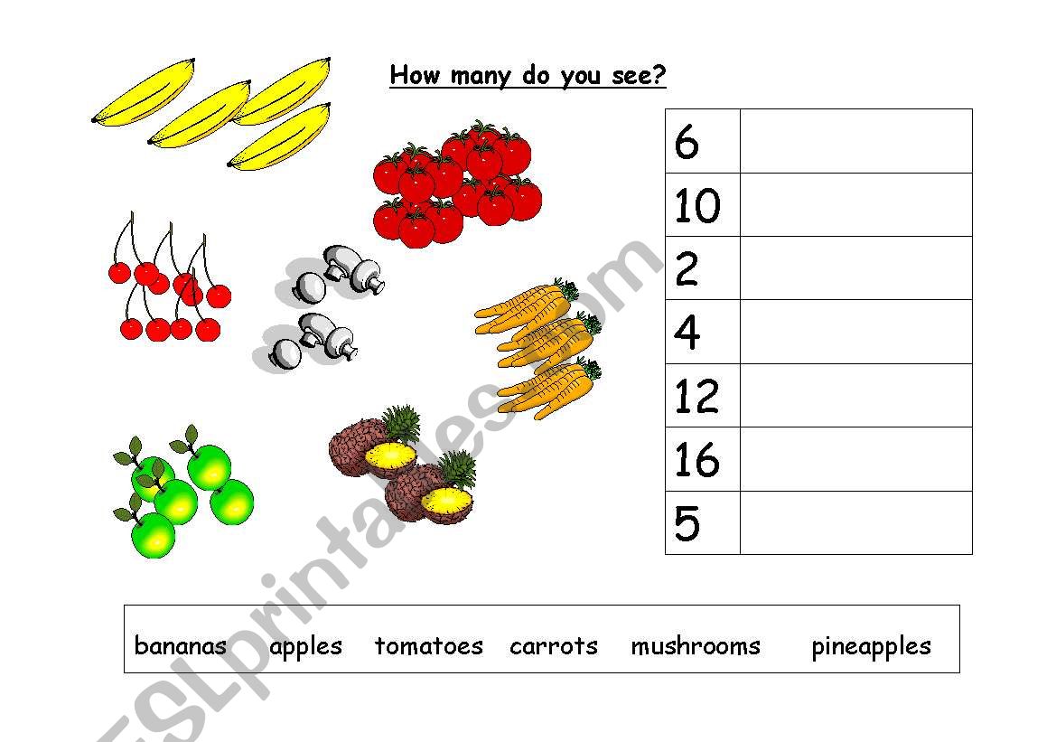 food count worksheet