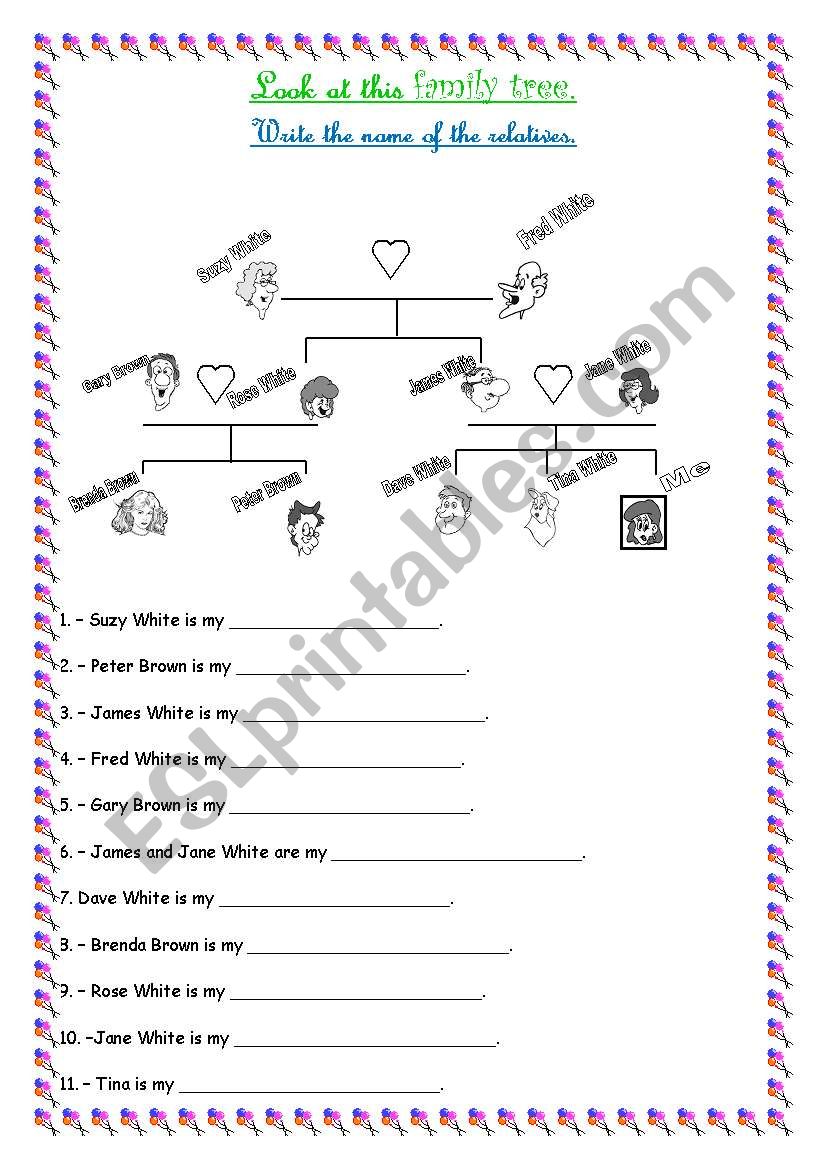 Family tree worksheet