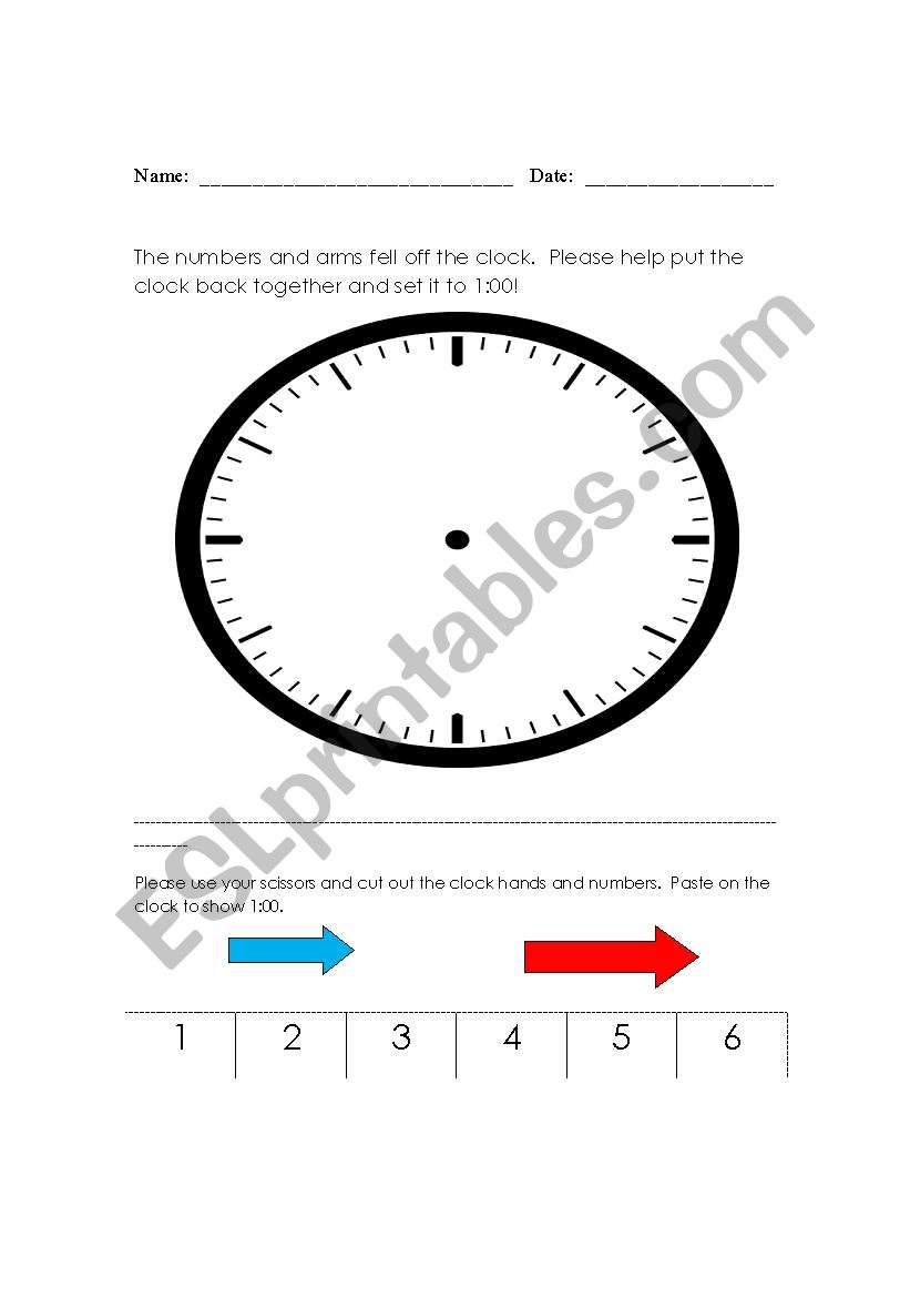 Build the Clock Face worksheet