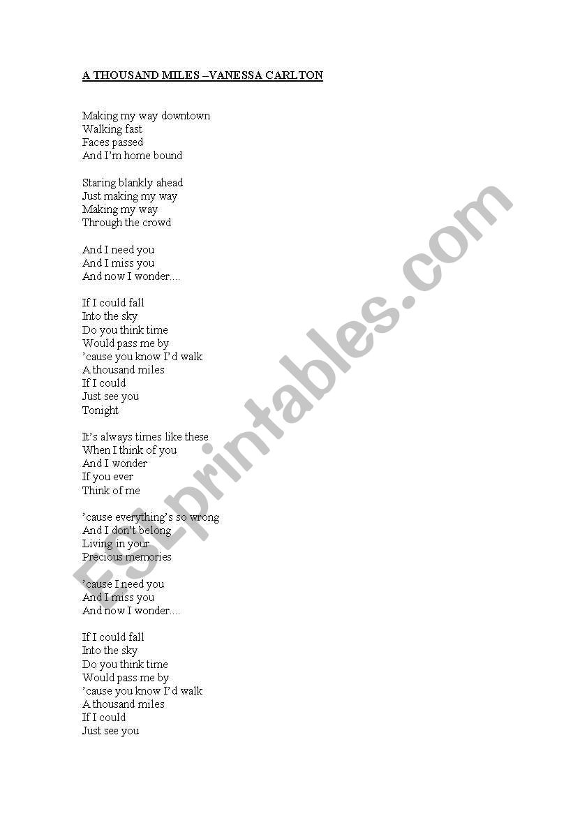 Songs for teenagers worksheet