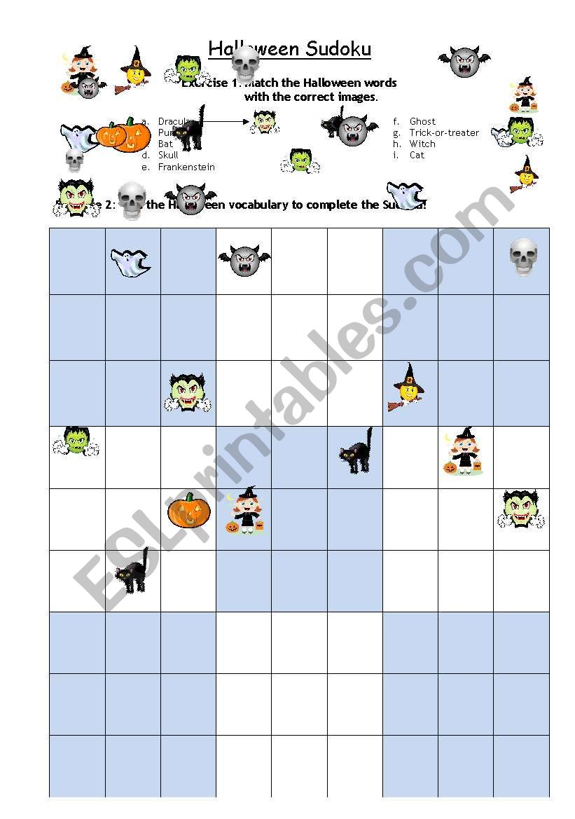 Halloween Sudoku worksheet