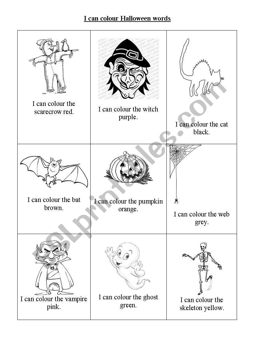 HALLOWEEN & COLOURS worksheet