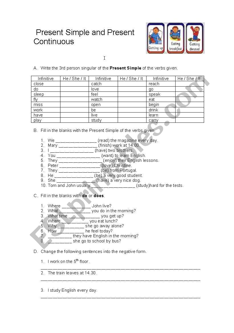 Grammar - Present Simple /Present Continuous