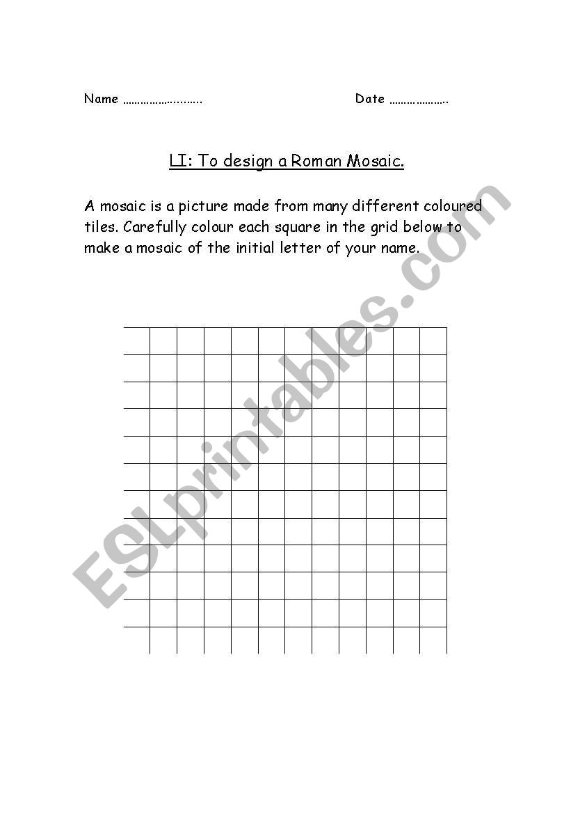 Design a Roman Mosaic worksheet