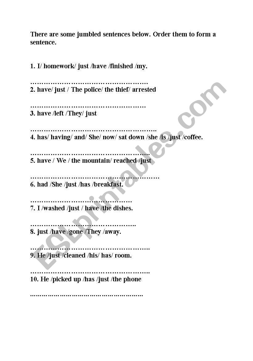 present perfect with 