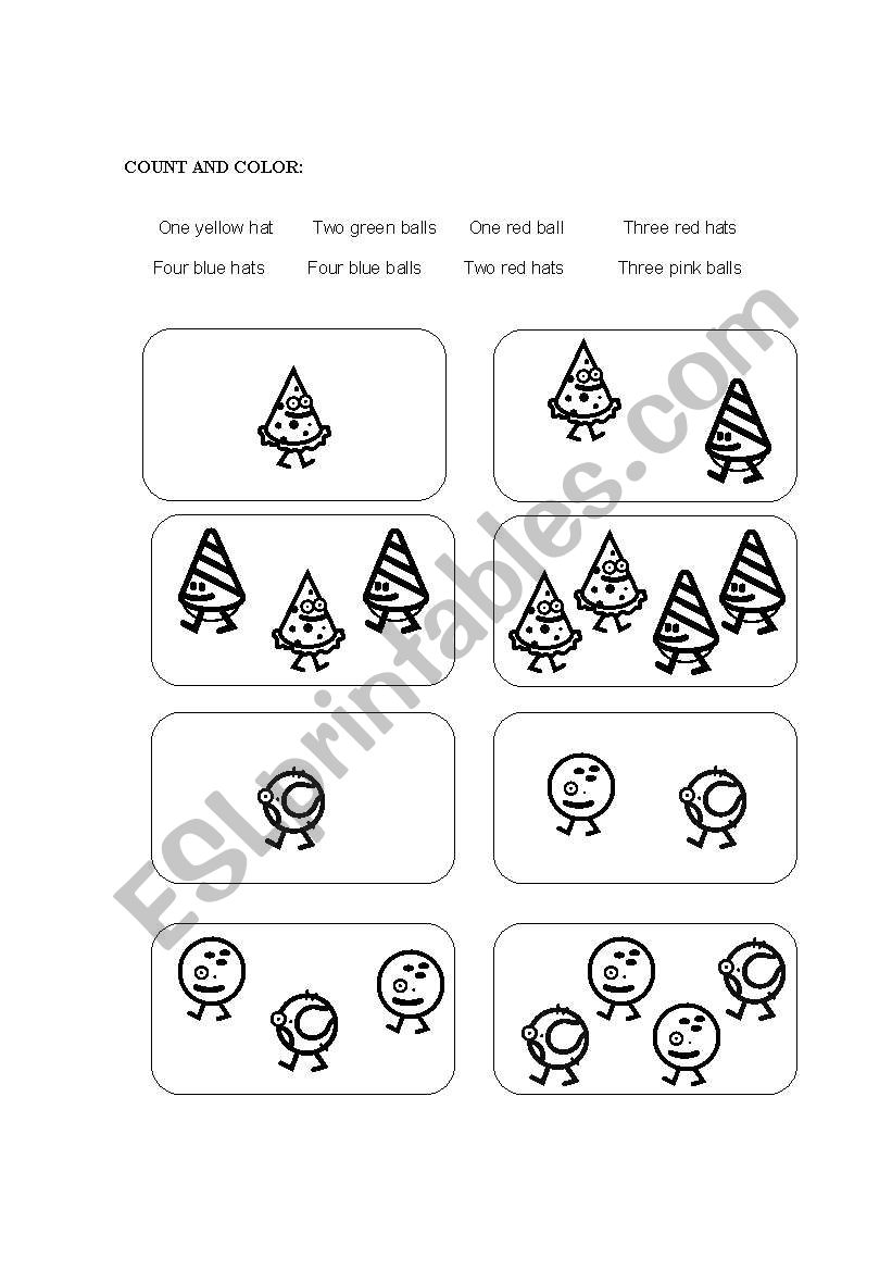 Count and Color worksheet