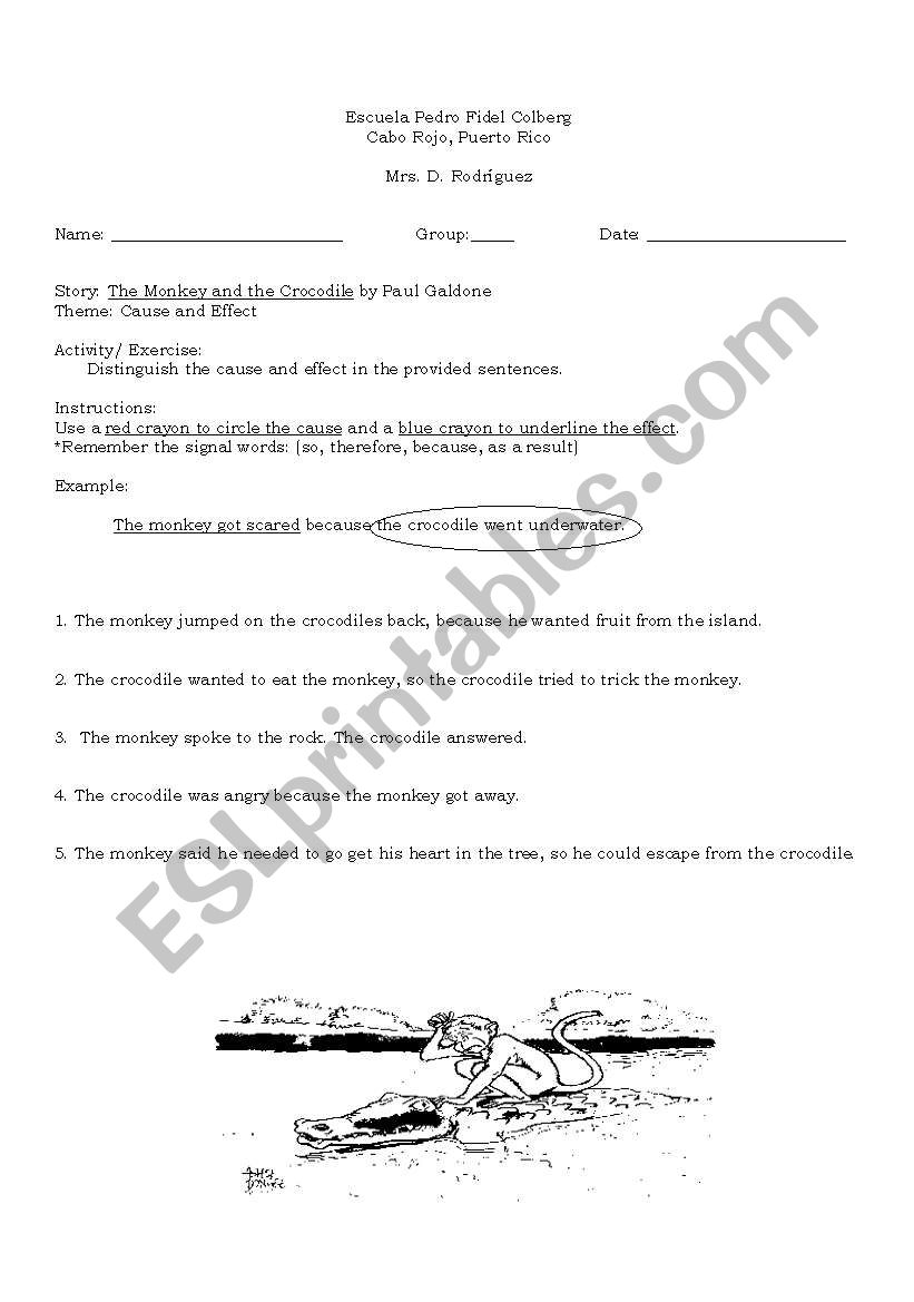 cause and effect worksheet