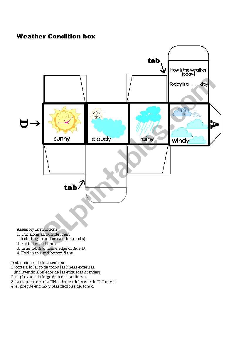 Weather conditions Box worksheet