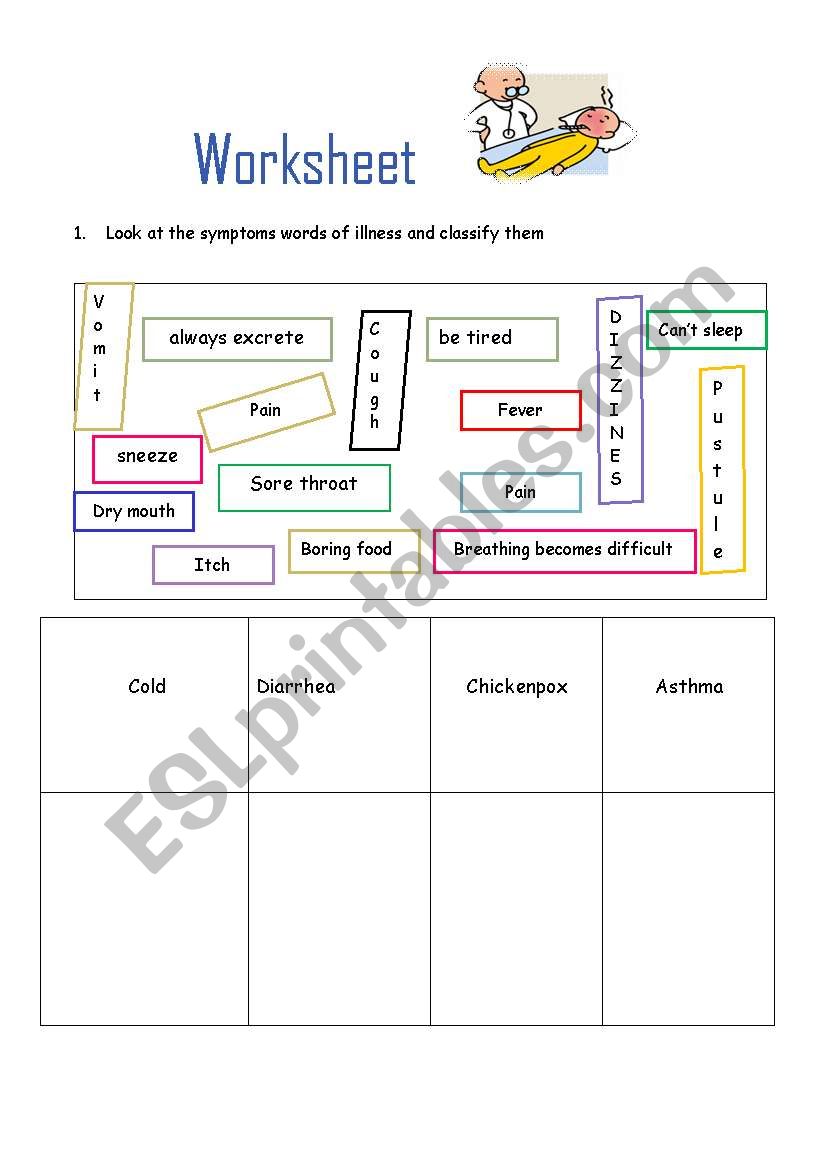 Illness worksheet