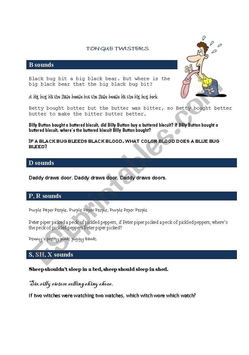 Tongue Twister (3 pages) worksheet
