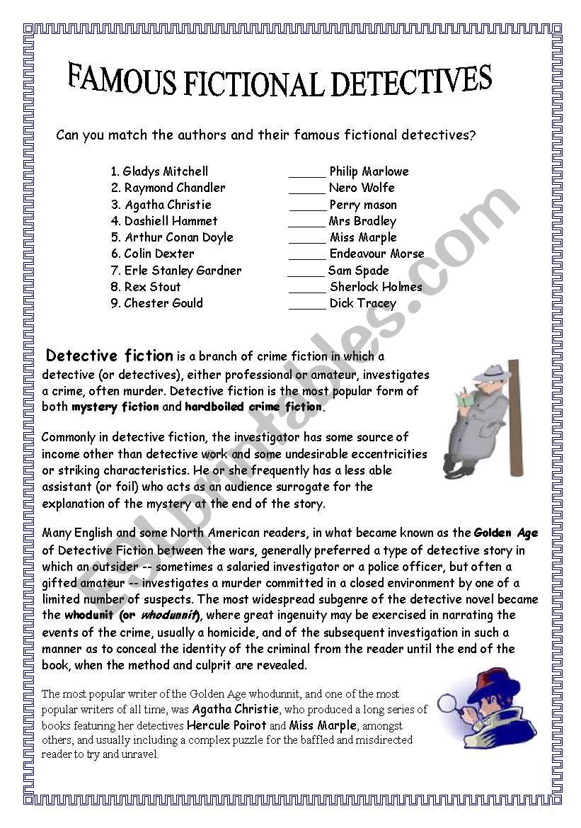 Famous fictional detectives worksheet