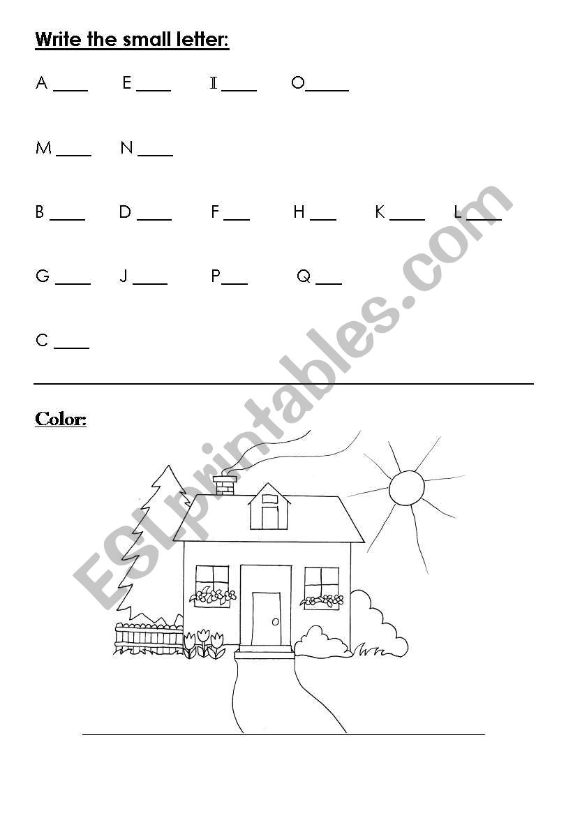 Small letter worksheet