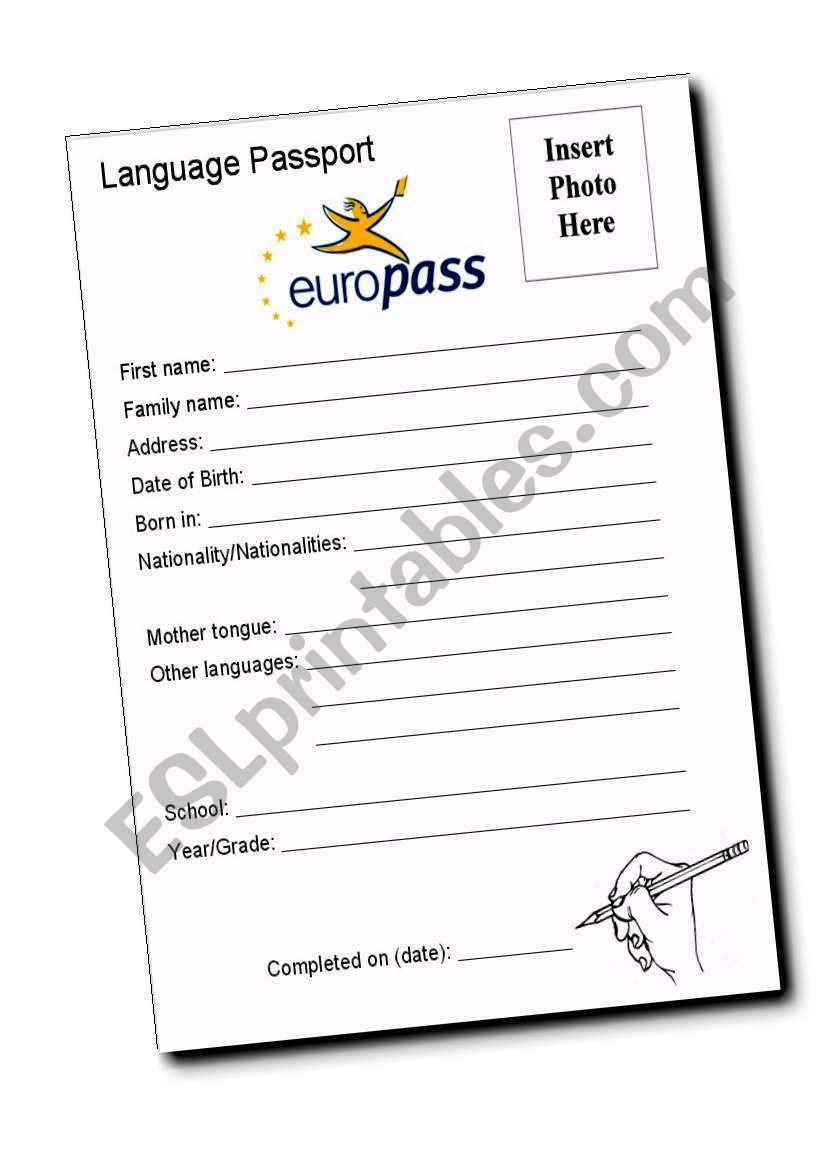 Language passport worksheet