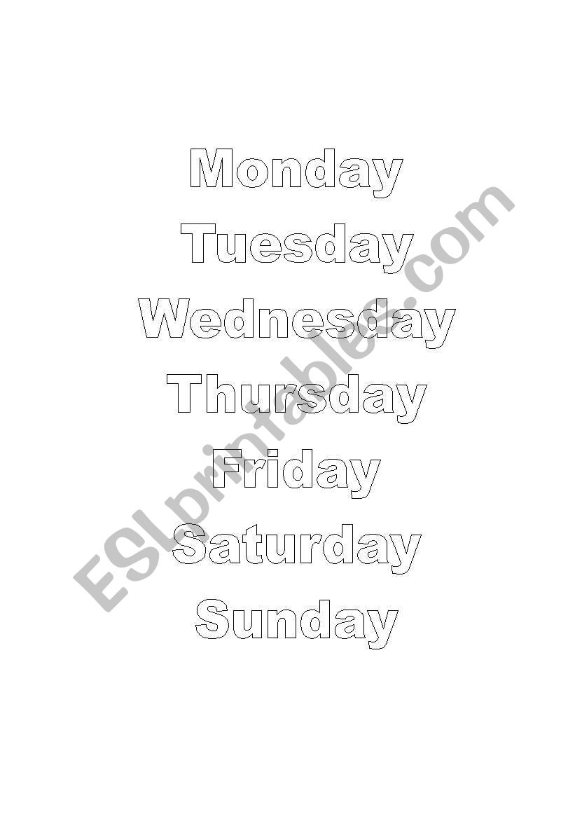 Days of the Week worksheet