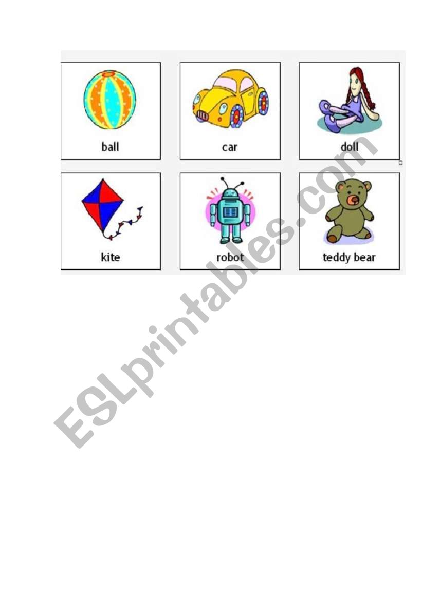 TOYS FLASHCARDS worksheet