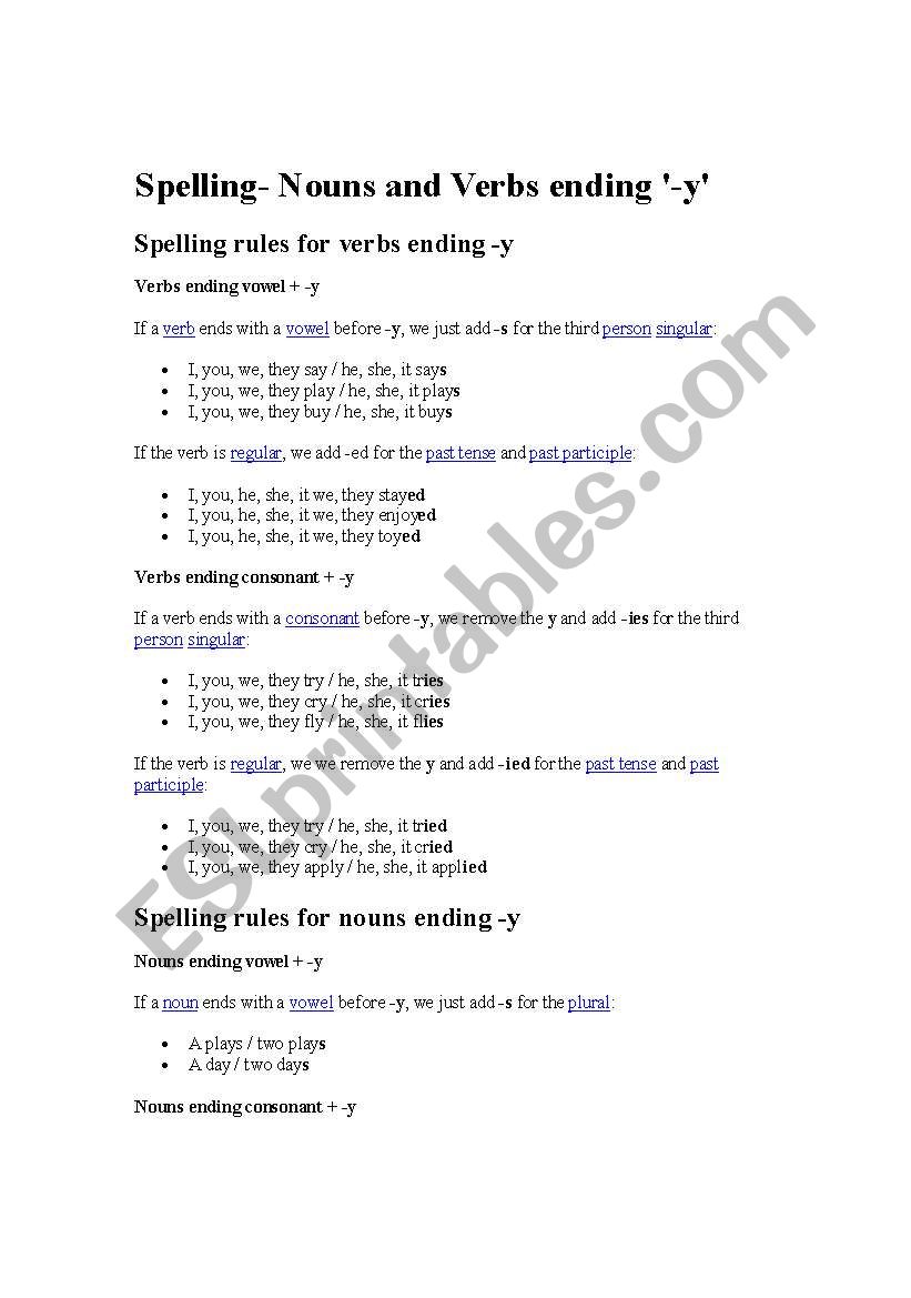 Spelling worksheet