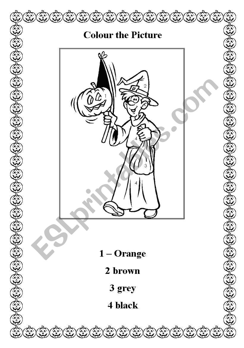 Halloween picture worksheet