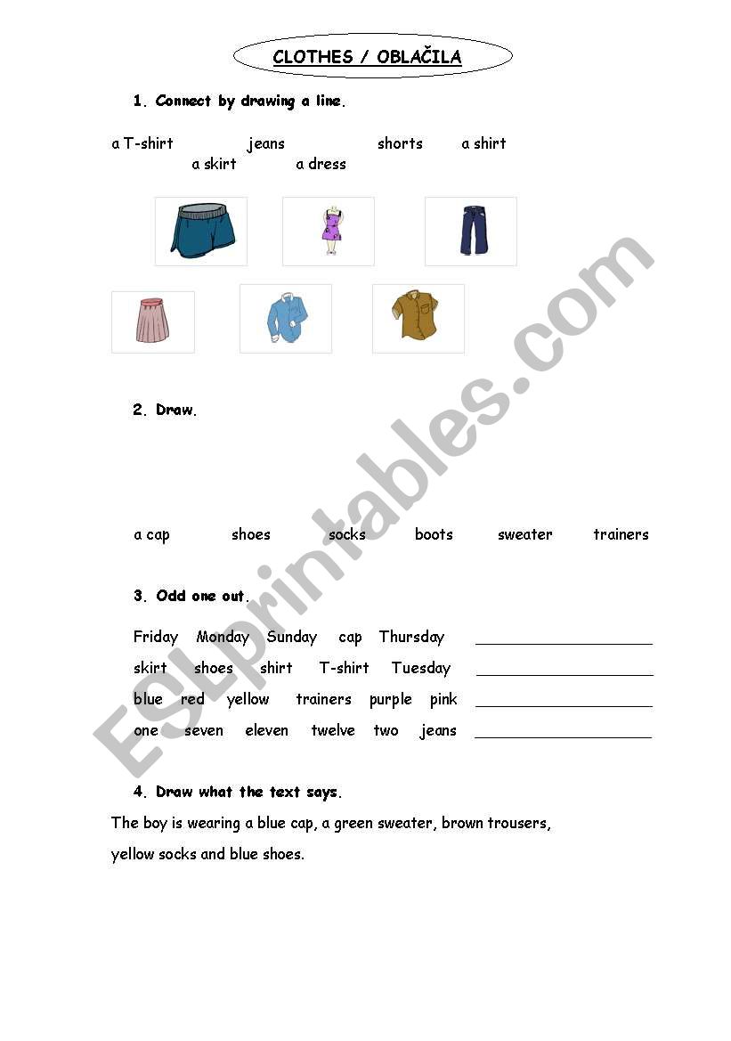 clothes worksheet