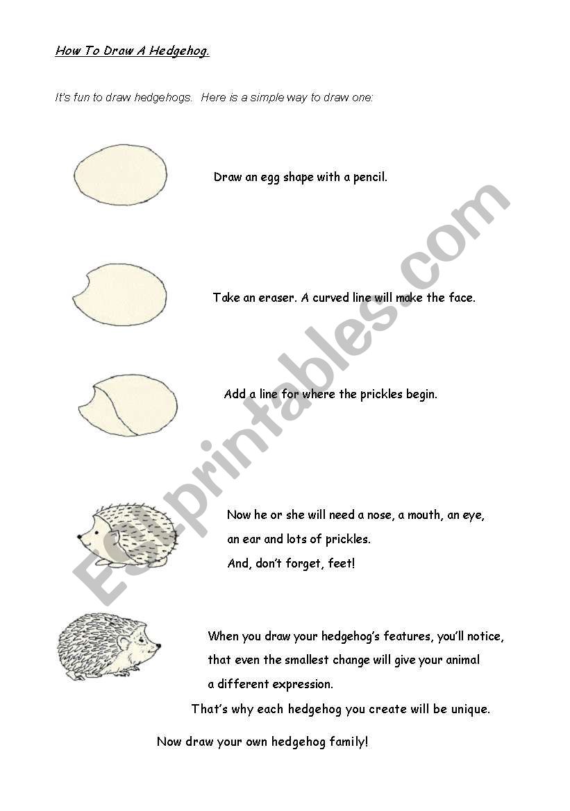 The hedgehog worksheet